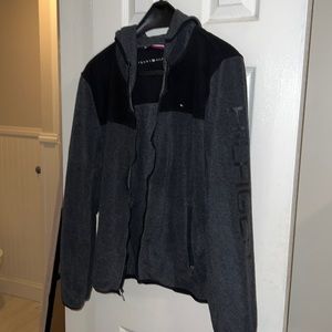 Tommy Hilfiger Mens Medium Zipped Jacket, black and gray